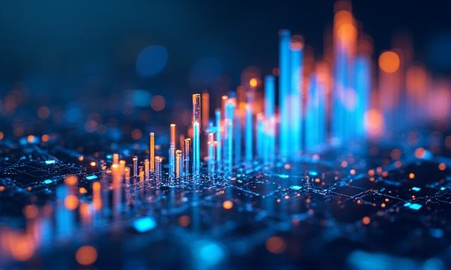 Rappresentazione di dati predittivi e grafici futuristici